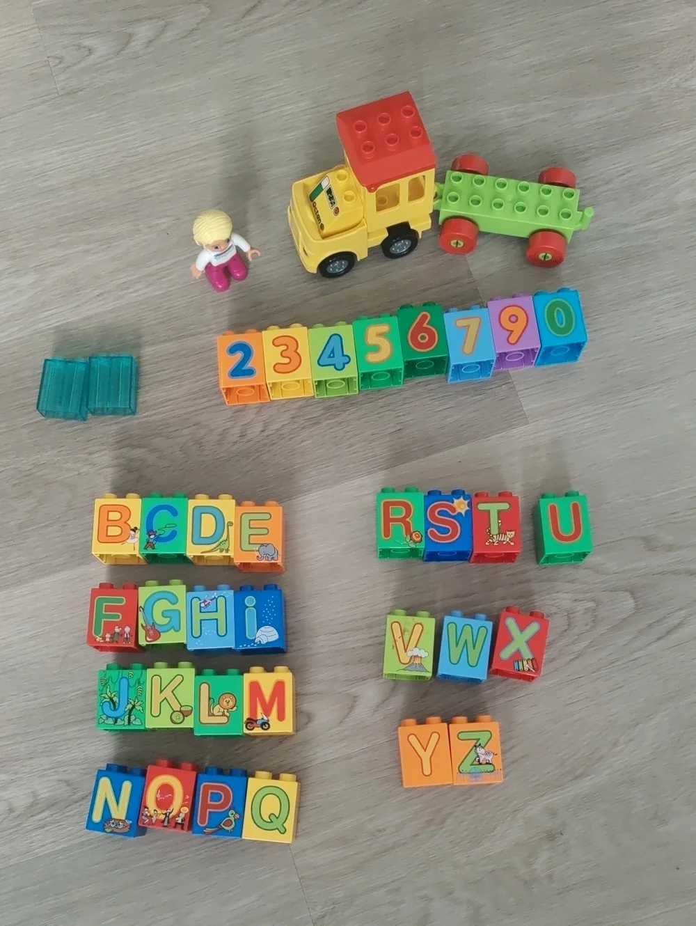Lego Duplo Colorful Train Colorful Number & Alphabet Blocks Kids Toys Y2K Retro